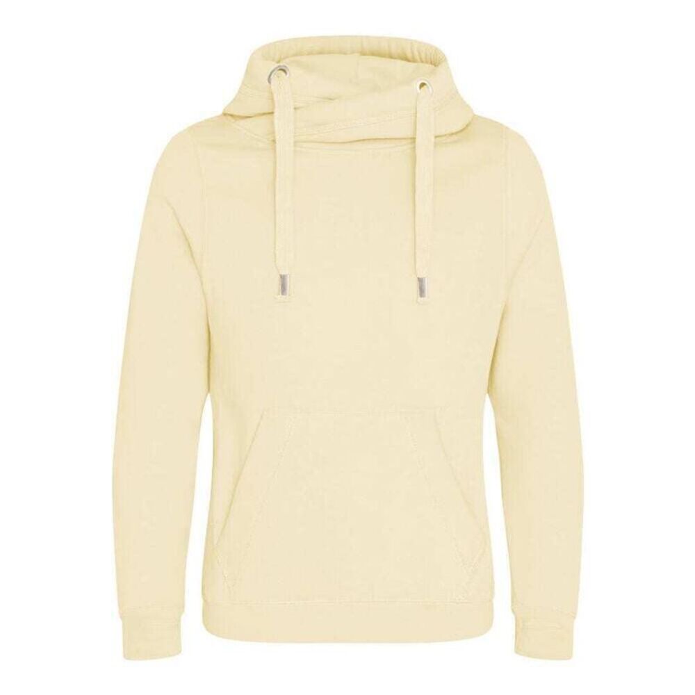 AWDis Hoods Mens Cross Neck Hoodie / Vanilla